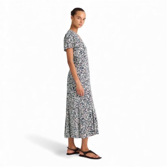 Madewell Button-Front Flutter-Sleeve Midi Dress in Floral Size 2 - Picture 2 of 11